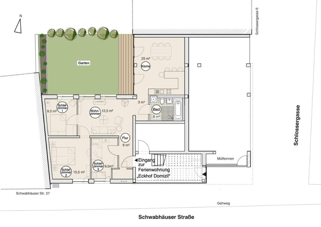 Eckhof Domizil - Grosszuegige Ferienwohnung Mit Kleinem Garten In Der Altstadt Von Gotha Exteriör bild